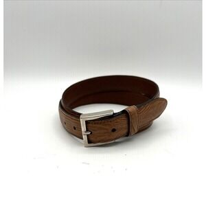 Joseph Abboud Mens Belt Brown Embossed‎ Leather Dress  Size 36 1.25"
